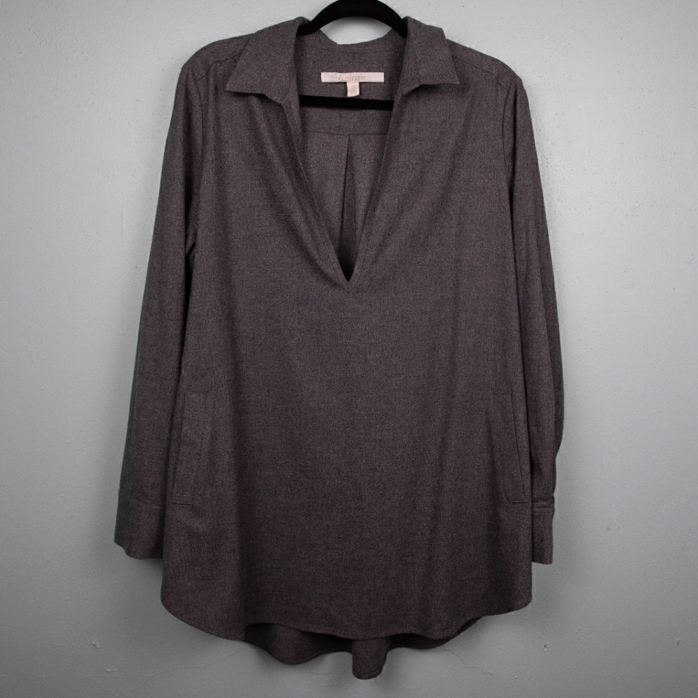 Nordstrom Collection grey wool blend tunic top-M